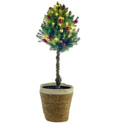 Weihnachtsbäumchen Auf Stamm Inkl. Deko, Rot-gold, Topf-Ø 23 Cm, Höhe Ca. 85 Cm -Madison Verkäufe 0430600236 Weihnachtsbaum auf Stamm rot gold Picea glauca Conica 1 2 116622