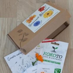 Blumensamen-Set Gourmet Blumen, Essbar, Bienenfreundlich, Dekorativ -Madison Verkäufe 0710403583 Blumensamen Set Gourmet Blumen 4essbare Sorten mit organ Duenger 3 60482