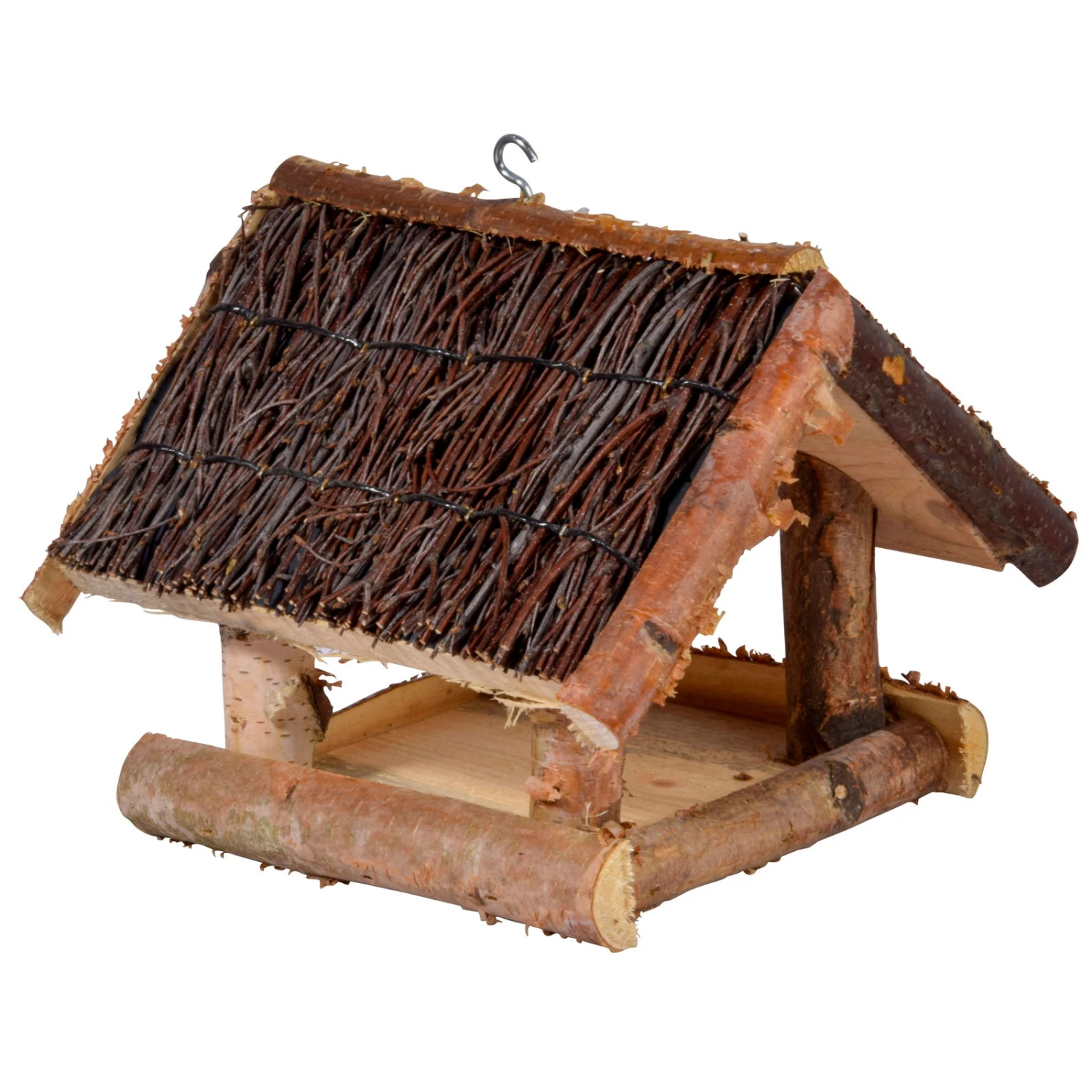 Birken-Vogelhaus Mit Reisig, 26 X 26 X 25 Cm 3 Birken-Vogelhaus Mit Reisig, 26 X 26 X 25 Cm