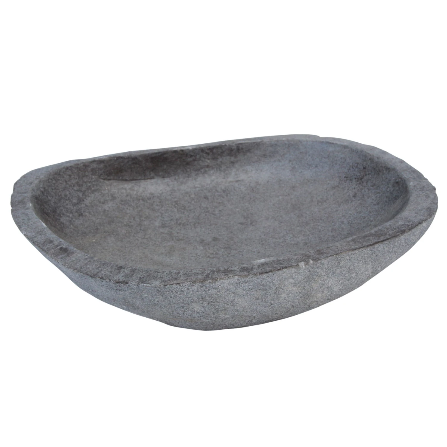 Vogeltränke 'Fluss-Stein', Grau, Naturstein, 8 X 30 X 25 Cm 3 Vogeltränke 'Fluss-Stein', Grau, Naturstein, 8 X 30 X 25 Cm