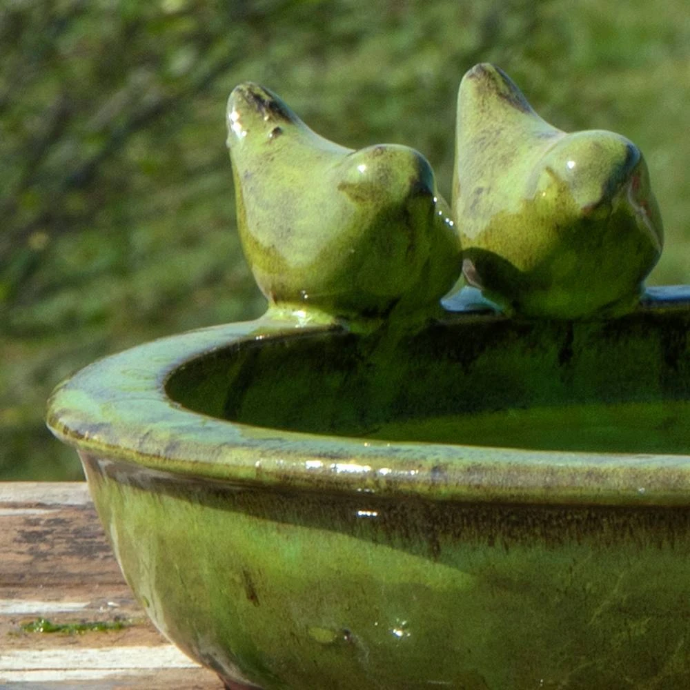 Vogeltränke Rund M, Grün, Keramik 4 Vogeltränke Rund M, Grün, Keramik – Bild 2