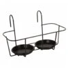Haken-Blumentopfhalter, Metall, Schwarz, 34 X 18 Cm, Für Zwei Töpfe -Madison Verkäufe 0910600240 Haken Blumentopfhalter fuer 2 Toepfe 34x18cm schwarz Metall 61902