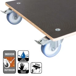 Multi Roller Maxi GRIP, 300 Kg Tragkraft, Holz, Ca. 58 X 58 X 15 Cm -Madison Verkäufe 0920600405 multi roller maxi grip eckig 5 116646