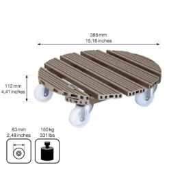 Multi Roller WPC, Tragkraft 150 Kg, Taupe, Ca. 11 X 39 X 39 Cm -Madison Verkäufe 0920600508 multi roller wpc taupe 4 116700