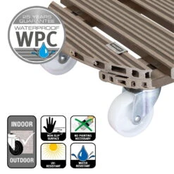 Multi Roller WPC, Tragkraft 150 Kg, Taupe, Ca. 11 X 39 X 39 Cm -Madison Verkäufe 0920600508 multi roller wpc taupe 5 116699