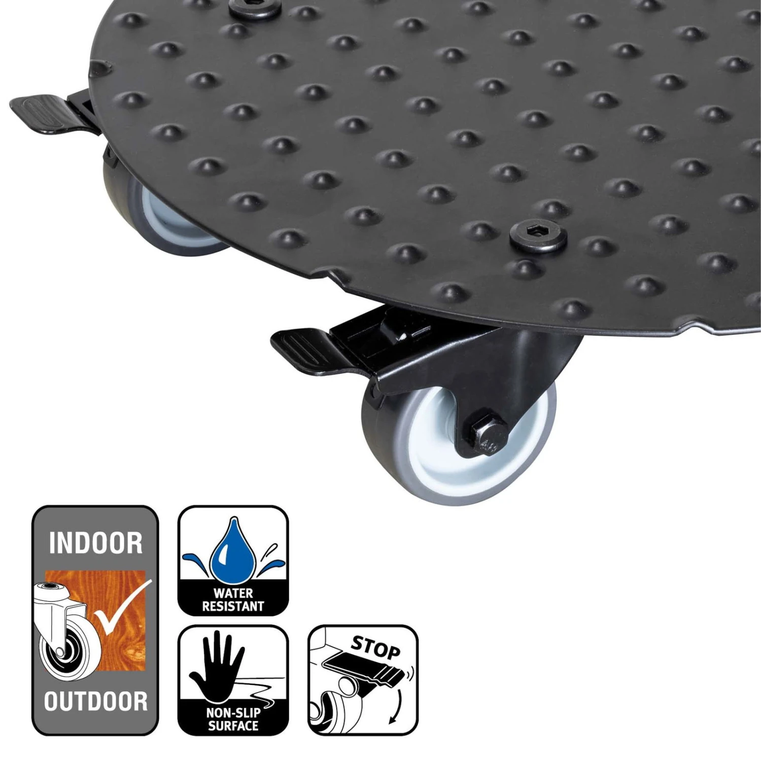 Pflanzenroller 'Alaska', Tragkraft 150 Kg, Anthrazit, Alu, 7 X 30 X 30 Cm 5 Pflanzenroller 'Alaska', Tragkraft 150 Kg, Anthrazit, Alu, 7 X 30 X 30 Cm – Bild 3