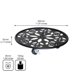 Pflanzenroller GH0936/0937, Tragkraft 100 Kg, Schwarz, Ø 30 Cm -Madison Verkäufe 0920600520 pflanzenroller 4 116742