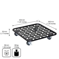 Pflanzenroller GH0936/0937, Tragkraft 80 Kg, Schwarz, Ø 30 Cm -Madison Verkäufe 0920600521 pflanzenroller 4 116748