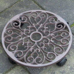 Pflanzenroller L, Braun, Gusseisen, 34,5 X 34,5 X 6,4 Cm