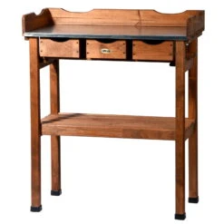 Pflanztisch, Natur, Kiefernholz, 78 X 38 X H91 Cm -Madison Verkäufe 0940700263 Pflanztisch mit Schubladen 1 118913