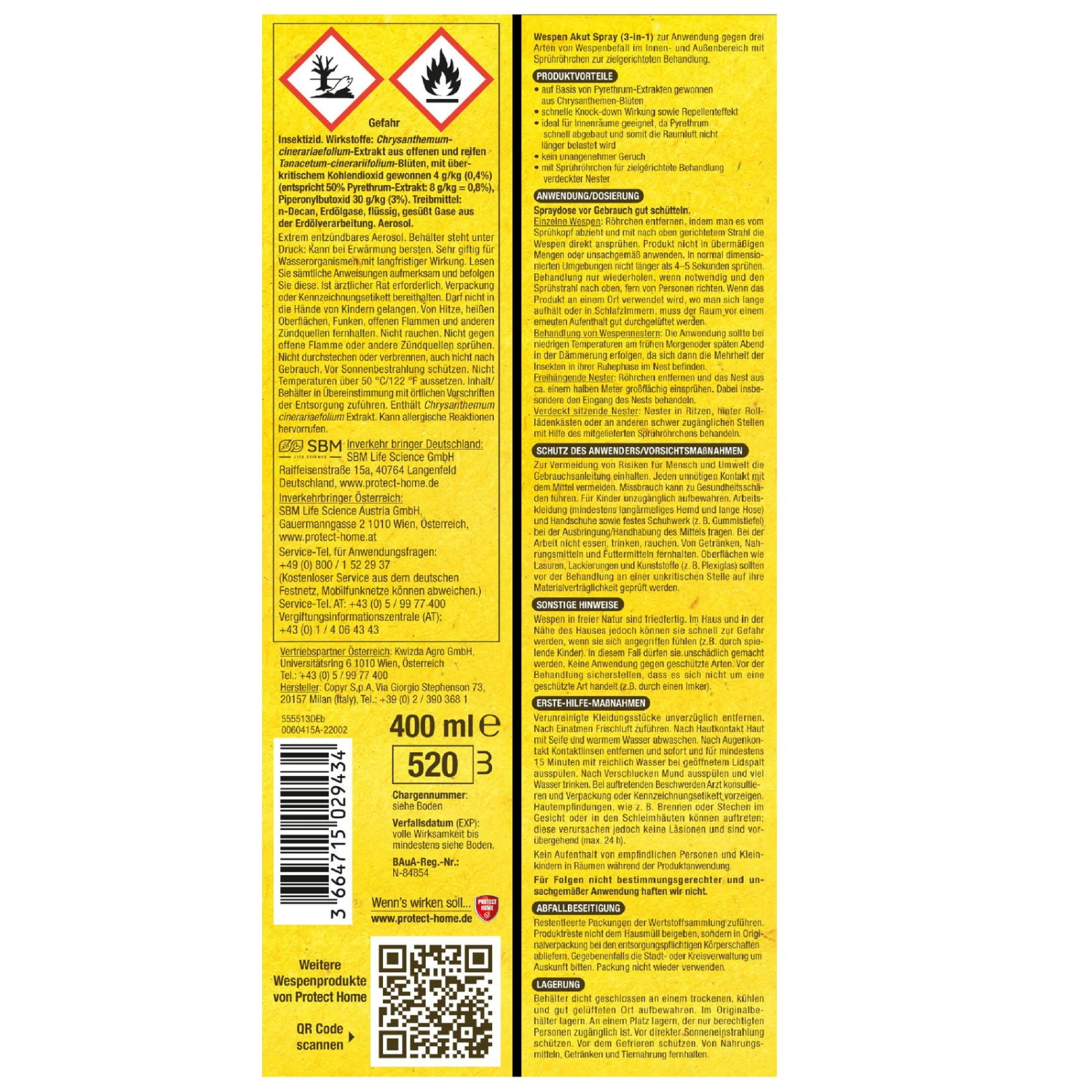 Protect Home Natria Wespen-Akut Spray, 400 Ml 5 Protect Home Natria Wespen-Akut Spray, 400 Ml – Bild 3