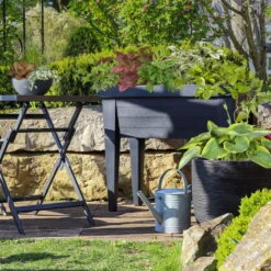 Hochbeet Mit Deckel, Anthrazit, Ca. 100 X 50 X 107 Cm -Madison Verkäufe 0980250129 Hochbeet mit Beinen und Deckel anthrazit 111345