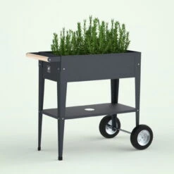 Hochbeet-Trolley Mit Rädern, Anthrazit, Metall, 75 X 35 X 80 Cm, 47 L -Madison Verkäufe 0980250141 Urban Garden Trolly auf Raedern anthrazit 10 84504