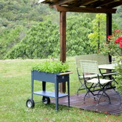 Hochbeet-Trolley Mit Rädern, Anthrazit, Metall, 75 X 35 X 80 Cm, 47 L -Madison Verkäufe 0980250141 Urban Garden Trolly auf Raedern anthrazit 11 84503