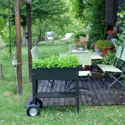 Hochbeet-Trolley Mit Rädern, Anthrazit, Metall, 75 X 35 X 80 Cm, 47 L -Madison Verkäufe 0980250141 Urban Garden Trolly auf Raedern anthrazit 13 84502