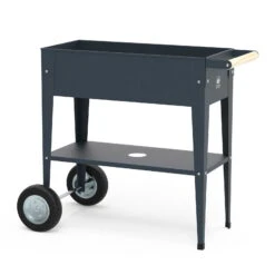 Hochbeet-Trolley Mit Rädern, Anthrazit, Metall, 75 X 35 X 80 Cm, 47 L -Madison Verkäufe 0980250141 Urban Garden Trolly auf Raedern anthrazit 1 84494