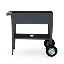 Hochbeet-Trolley Mit Rädern, Anthrazit, Metall, 75 X 35 X 80 Cm, 47 L -Madison Verkäufe 0980250141 Urban Garden Trolly auf Raedern anthrazit 7 84496