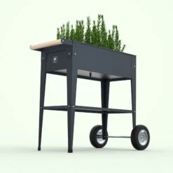 Hochbeet-Trolley Mit Rädern, Anthrazit, Metall, 75 X 35 X 80 Cm, 47 L -Madison Verkäufe 0980250141 Urban Garden Trolly auf Raedern anthrazit 8 84506