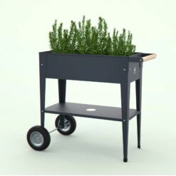 Hochbeet-Trolley Mit Rädern, Anthrazit, Metall, 75 X 35 X 80 Cm, 47 L -Madison Verkäufe 0980250141 Urban Garden Trolly auf Raedern anthrazit 9 84505