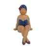 Dekofigur Badende Frau Sitzend, Blau/weiß, 18 X 14 X 19 Cm -Madison Verkäufe 0980306784 Badende Frau sitzend mit Blume H18 x B14 x T19 cm 122176