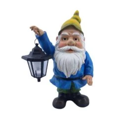 Dekofigur Gartenzwerg Mit Laterne, Blau/grün, 44 X 24 X 22 Cm