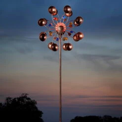 Solarwindrad Venti, Integrierte Solar Glaskugeln, Höhe 130 Cm -Madison Verkäufe 0980403912 Windrad Venti 64772