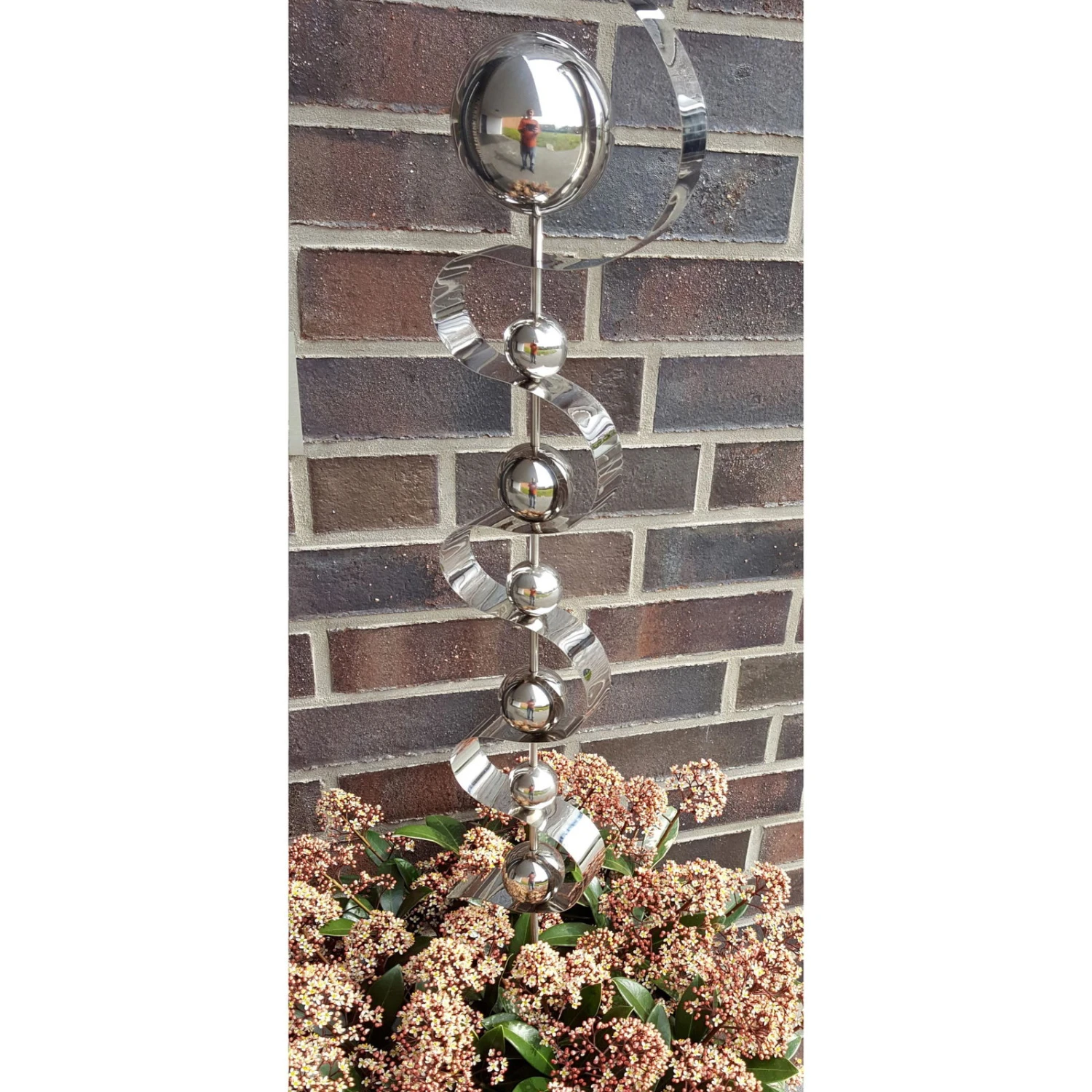 Beetstecker Uranus Aus Edelstahl Mit 7 Kugeln Und Stab, Maße 127 X 12 X 9 Cm 5 Beetstecker Uranus Aus Edelstahl Mit 7 Kugeln Und Stab, Maße 127 X 12 X 9 Cm – Bild 3