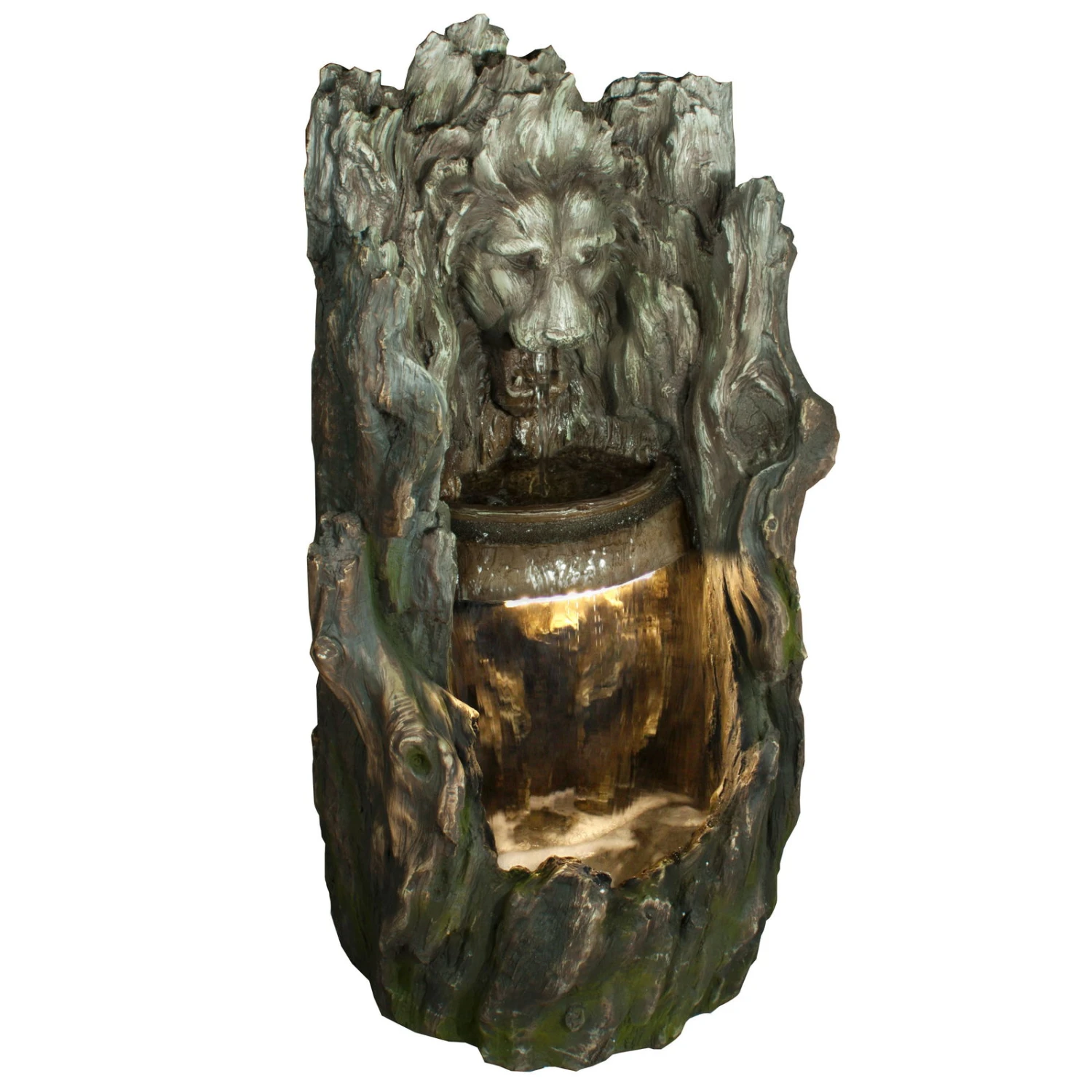 Brunnen Inkl. Pumpe & Licht, Holzoptik, Ca. 52 X 49 X 100 Cm 3 Brunnen Inkl. Pumpe & Licht, Holzoptik, Ca. 52 X 49 X 100 Cm