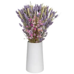 Rosa Trockenstrauß & Lila Glanzgras, 3er-Set, Länge Ca. 55 - 70 Cm -Madison Verkäufe 1055300003 Trockenstrauss rosa Phalaris lila 1 83165