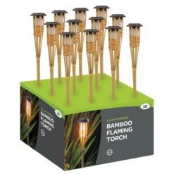 Solar-Bambusfackel Mit Flammeneffekt, Höhe Ca. 90 Cm -Madison Verkäufe 2950100488 Solar Bambusfackel mit Cool Flame Effekt 90cm 2 126566