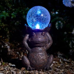 Solarleuchte 'Frosch Mit Kugel', 41 X 20 X 16 Cm -Madison Verkäufe 2950100494 Solarleuchte Frosch 2 105903