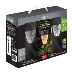 Gartenleuchte 'Cygnus', 4er-Set, Grau, Edelstahl 9 Gartenleuchte 'Cygnus', 4er-Set, Grau, Edelstahl -Madison Verkäufe 2950100644 Cygnus warmweisses Licht 4er Pack 5 Lumen 100357