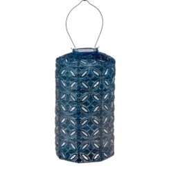 Solarlaterne 'Cylinder 18 Mandela', Petrol, Ø 18 X 33 Cm