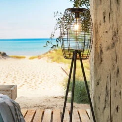 Solar-Standleuchte 'Killarney', Schwarz, Metall, Ø 20,5 X H 32 Cm -Madison Verkäufe 2950100705 Solar Filament LED Dreibein Killarney 3 120447