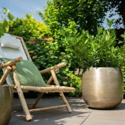 Pflanzgefäß 'Rowen', Gold, Ø 38 X H 30 Cm -Madison Verkäufe 3210801621 3210801623 Pflanzgefaess Rowen gold 1 114985