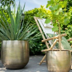 Pflanzgefäß 'Rowen', Gold, Ø 38 X H 30 Cm -Madison Verkäufe 3210801621 3210801623 Pflanzgefaess Rowen gold 2 114986