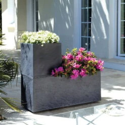 Pflanztrog 'Volcania Dado', Anthrazit, L 39,5 X B 39,5 X H 43,5 Cm -Madison Verkäufe 3230101084 Pflanztrog Volcania Dado anthrazit 39x39xH43cm 31Ltr2 75429