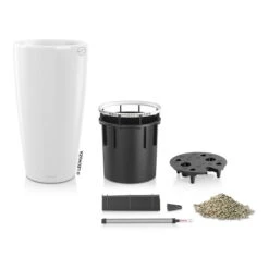 LECHUZA Rondo Premium, All-in-One-Set, Weiß Hochglanz, Ø 33 Cm, H:56 Cm -Madison Verkäufe 3325100103 Rondo Premium40 weiss All in OneSet D40xH75cm RGB 3 7756