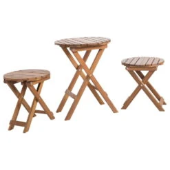 Kölle Hocker 'Moon' Klappbar, Ø Ca. 40 Cm, Aus FSC®-Akazienholz -Madison Verkäufe 3910201564 Hocker Beistelltisch Moon klappbar Koelle 35cm rund 40cm FSC Akazie 01 48033