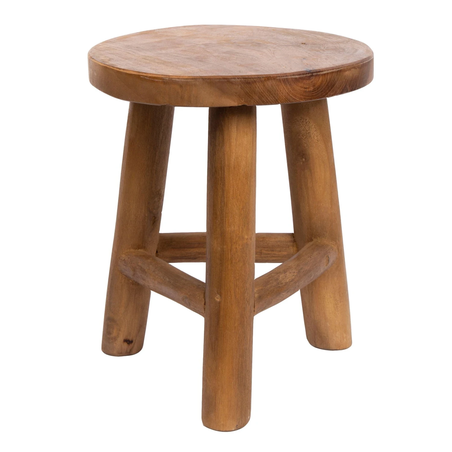 Wurzelholz-Hocker, Light Wax, Aus Recyceltem Teakholz 3 Wurzelholz-Hocker, Light Wax, Aus Recyceltem Teakholz