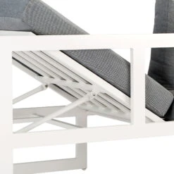 Best Loungeset "Rhodos" 3tlg. Weiß, Modernes Design, Komfortabel, Groß -Madison Verkäufe 3910302348 Loungeset Rhodos 3tlg weiss Auflagen grau 2 2 59577