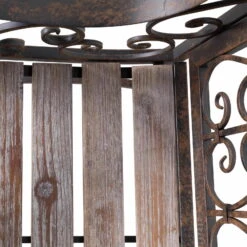 Metall-Gartenbank Bordeaux, Braun Mit Holzsitz, Ca. 91 X 59,2 X 115 Cm -Madison Verkäufe 3910302504 Metall Bank Bordeaux braun mit Holzsitz ca59x115x91cm 72005