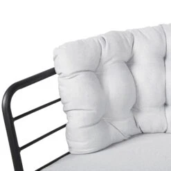 4-teilige Lounge-Gruppe 'Bella', Schwarz, Inklusive Auflagen -Madison Verkäufe 3910302533 Alu Loungergruppe Bella 4tlg schwarz inkl Kissen hellgrau11 74489