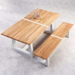 Best Alu-Bank Campione, Teakholz, Weiß, 45 X 220 X 40 Cm -Madison Verkäufe 3910302555 3910801469 champione4 71129