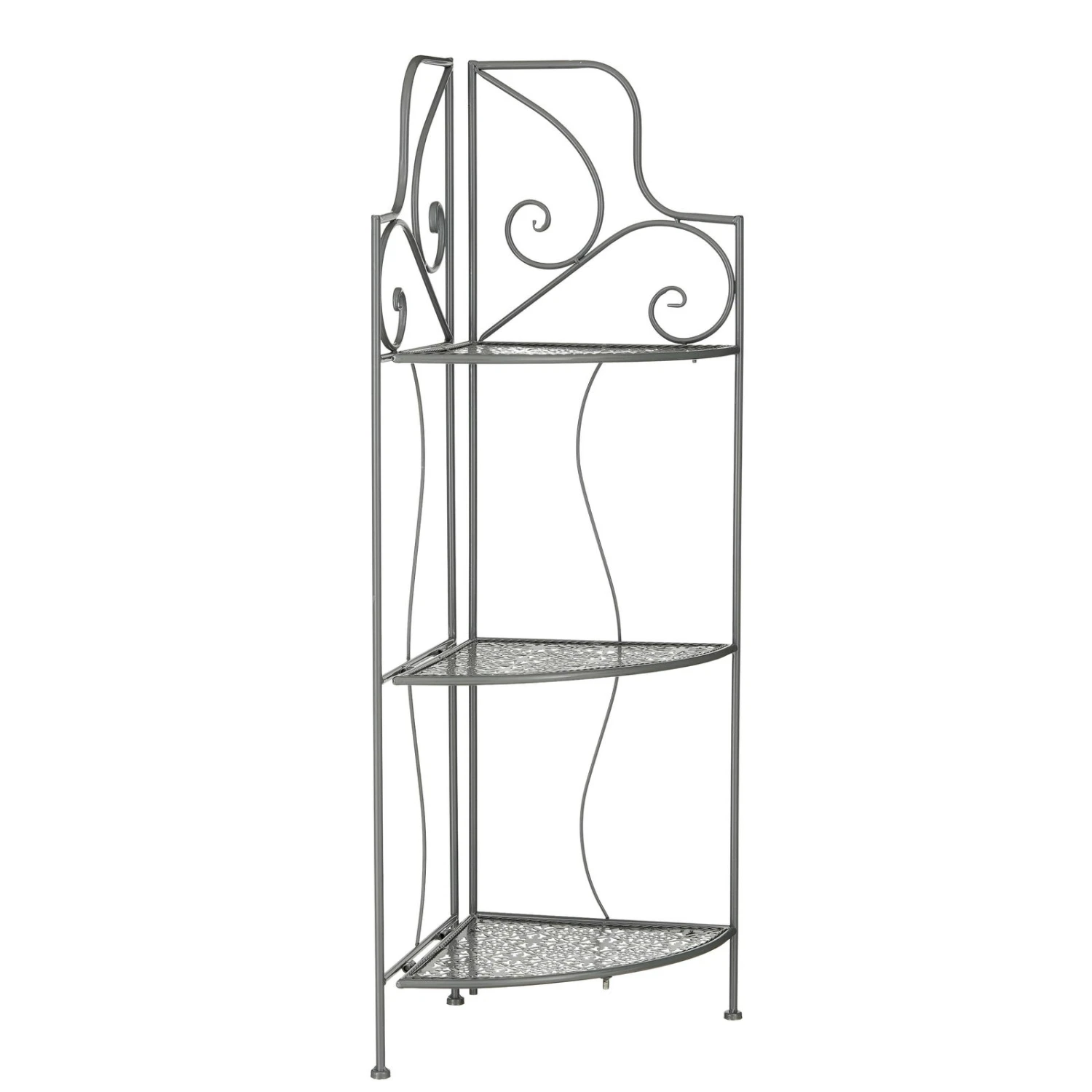 Eckregal 'Thalia', Dunkelgrau, Eisen, Ca. 32 X 32 X H111 Cm 3 Eckregal 'Thalia', Dunkelgrau, Eisen, Ca. 32 X 32 X H111 Cm