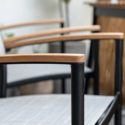 Stapelsessel 'Vera', Mattschwarz/birkengrau, Ca. 83 X 55 X 55 Cm -Madison Verkäufe 3910302710 Alu Stapelsessel Vera matt schwarz Textilen birkengrau 21 14 119303