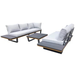 Alu-Eckloungegruppe 'Cahors' Inkl. Kissen, 4tlg., Anthrazit -Madison Verkäufe 3910302722 Alu Eckloungegruppe Cahors 4tlg anthrazit Holzoptik inkl Kissen grau 4 121755