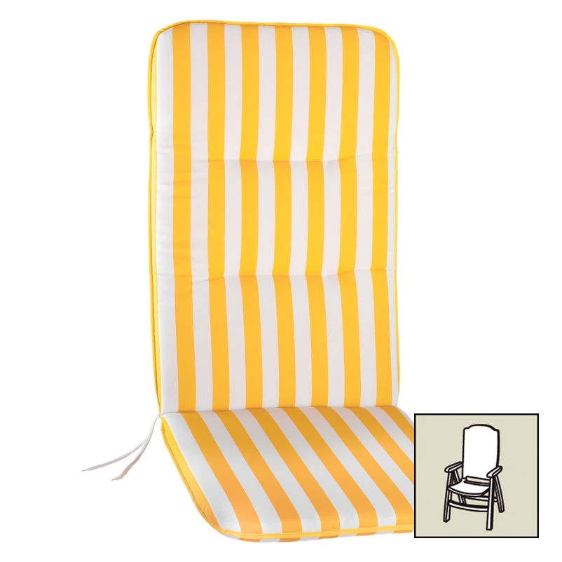 Best Hochlehnerauflage Gelb/weiß, Ca. 120 X 50 X 6 Cm 4 Best Hochlehnerauflage Gelb/weiß, Ca. 120 X 50 X 6 Cm – Bild 2