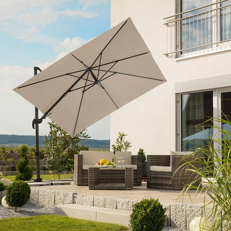 Sonnenschirm Rhodos Eco Twist, Ca. 270 X 270 Cm, Taupe 3 Sonnenschirm Rhodos Eco Twist, Ca. 270 X 270 Cm, Taupe