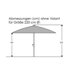 Sonnenschirm 'Locarno', Ø 220 Cm, Natur -Madison Verkäufe 3910503328 Sonnenschirm Locarno ca D 220cm natur 1 119147
